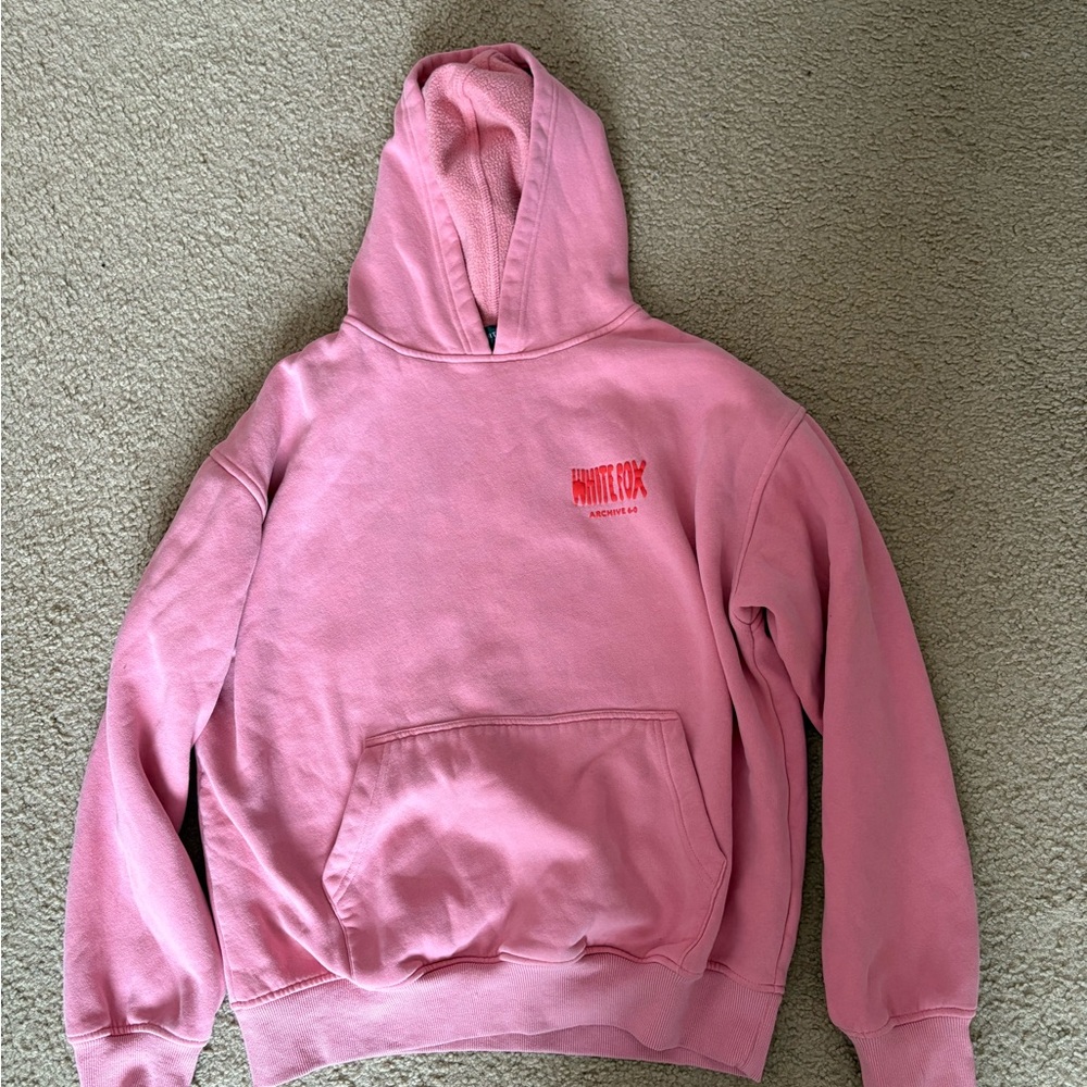 Pink white fox hoodie